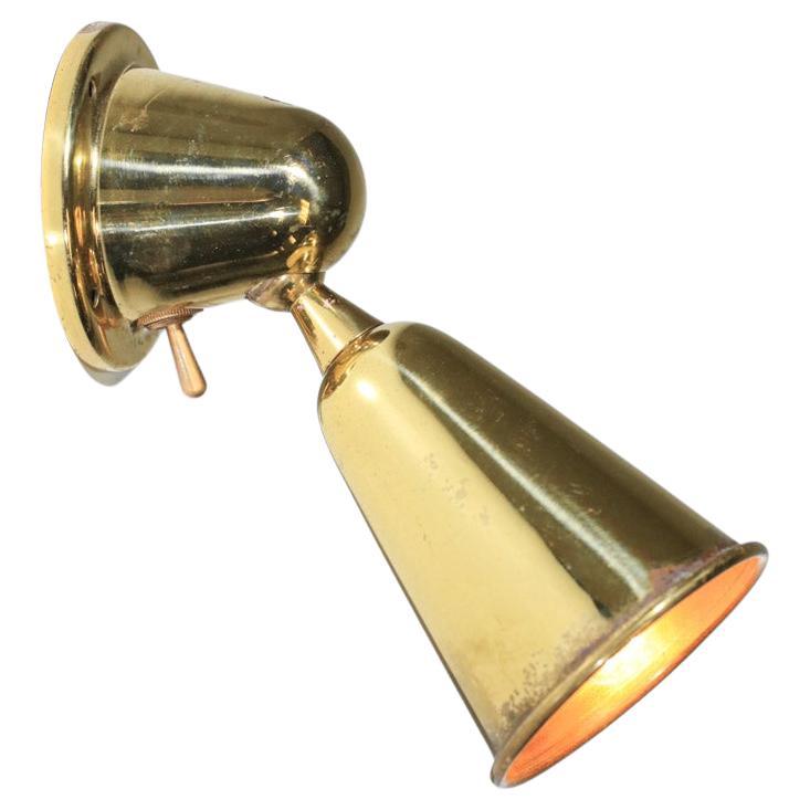 Solid brass wall light Gustavo Pulitzer Italian design 1940's spot sconce