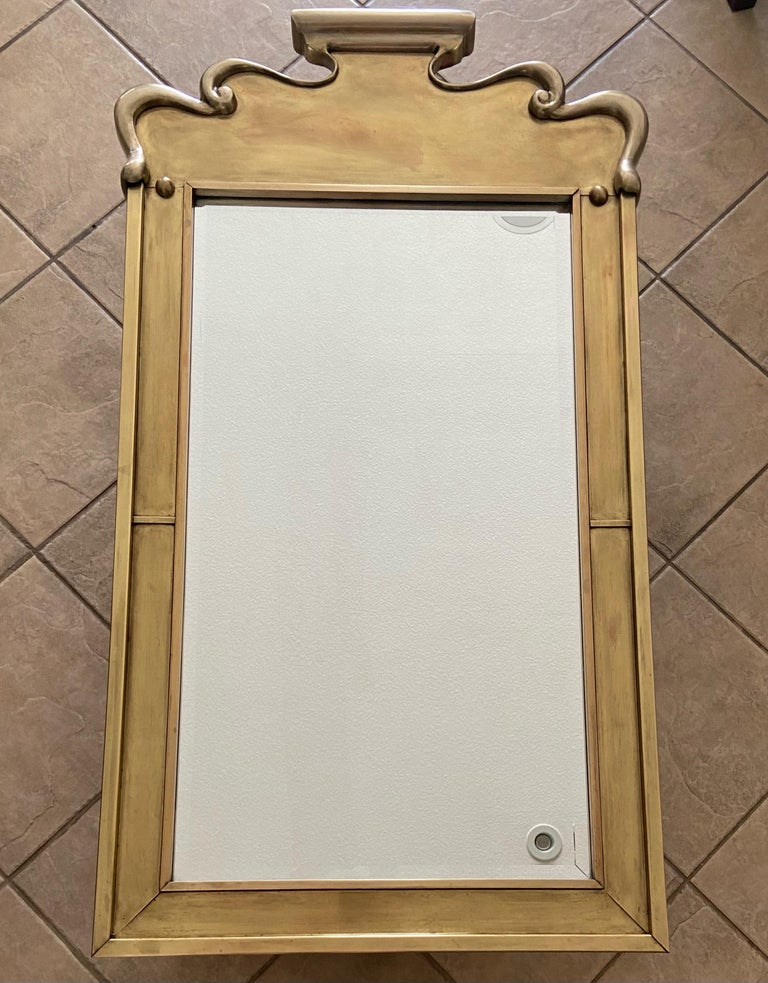 Solid Brass Wall Mirror by Chapman For Sale 1