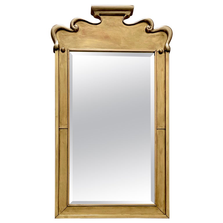 Solid Brass Wall Mirror by Chapman For Sale