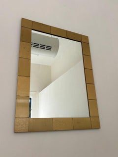Specchio da parete in ottone massiccio di Frigerio, Italia, anni '70
