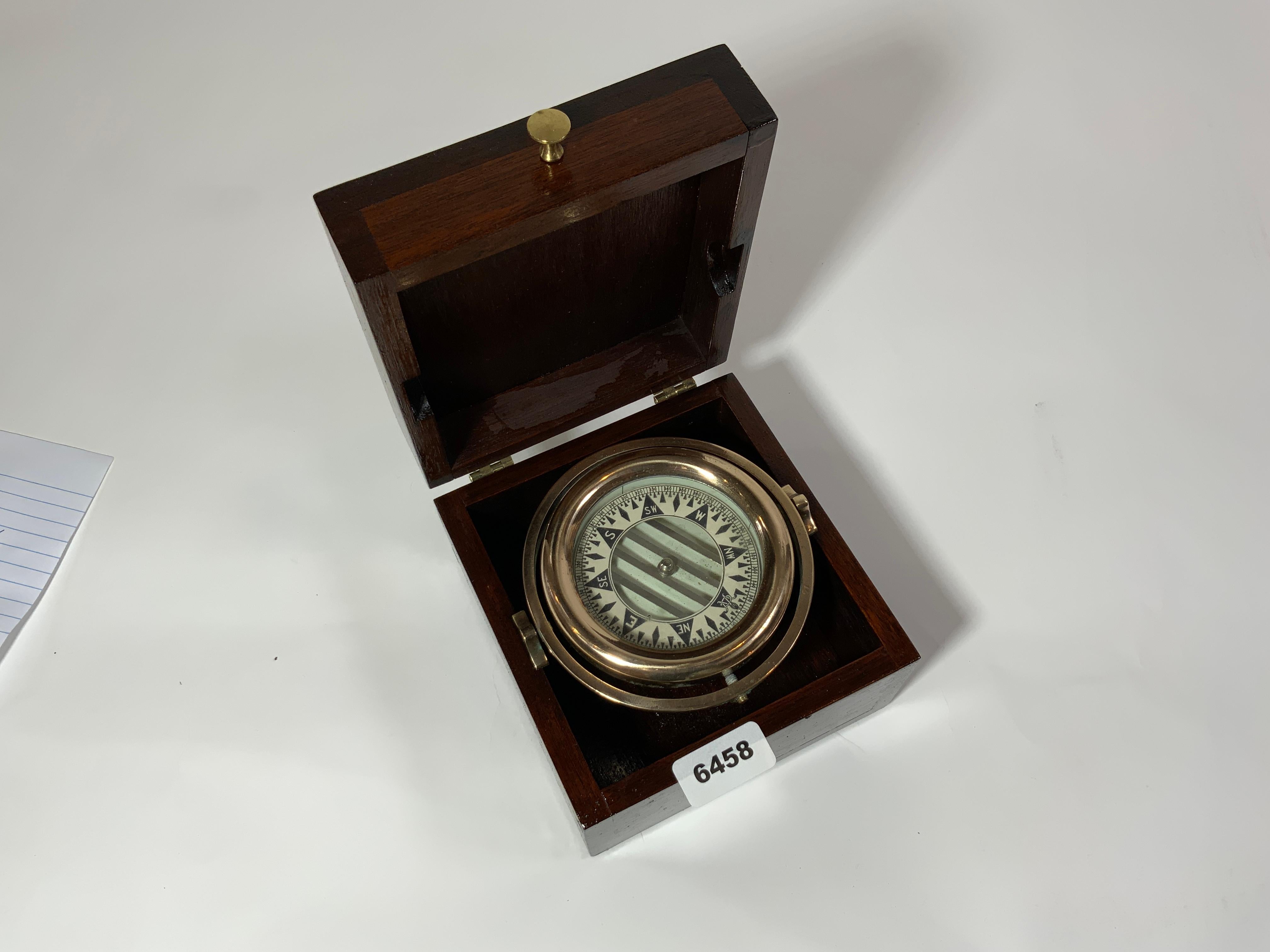 Mid-20th Century Solid Brass Wilcox Crittenden Yacht Boxed Compass