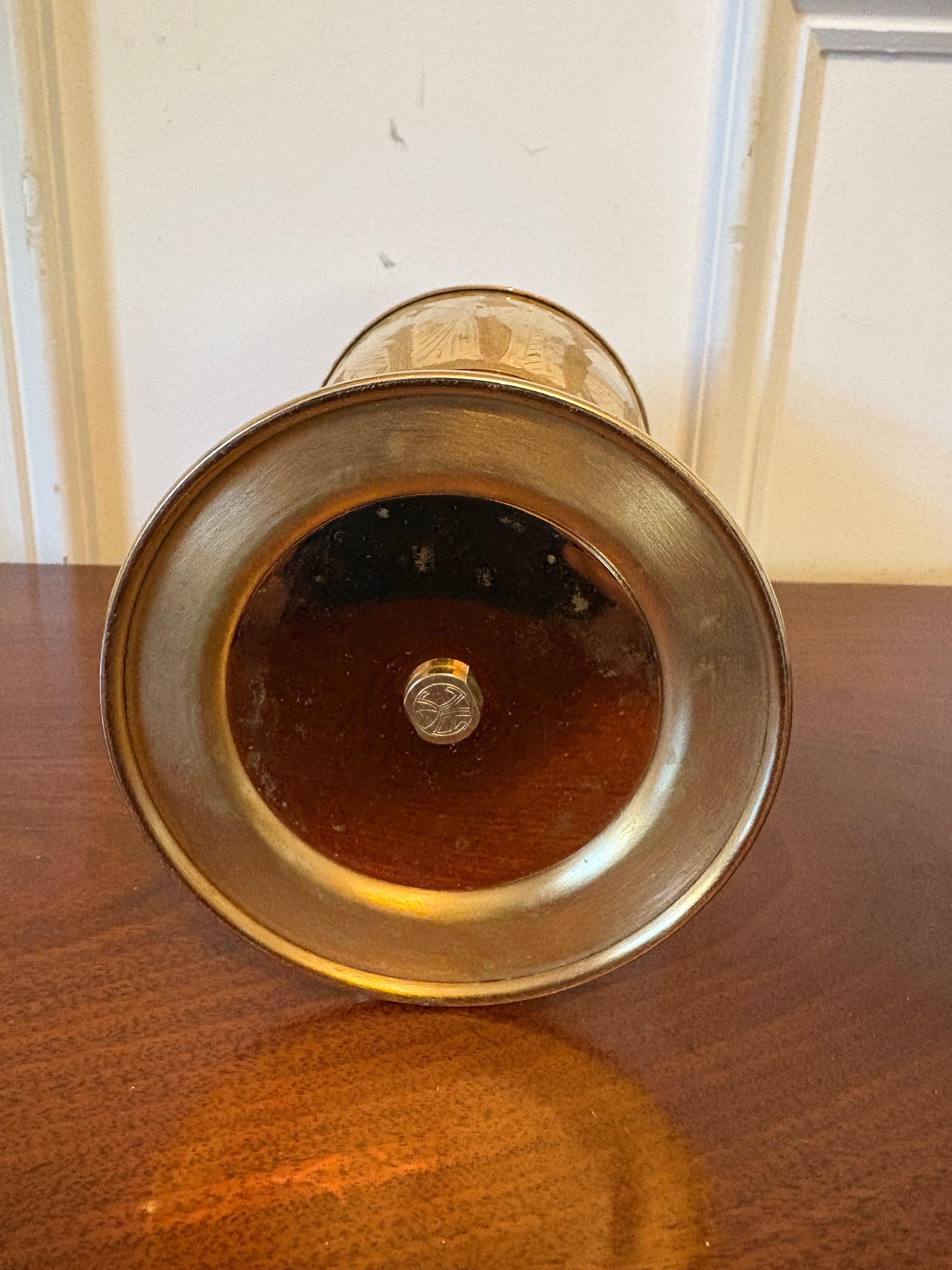 Solid Brass Wine Goblet or Chalice, Early 20th Century For Sale 3