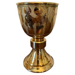 Solid Brass Wine Goblet or Chalice, Early 20th Century
