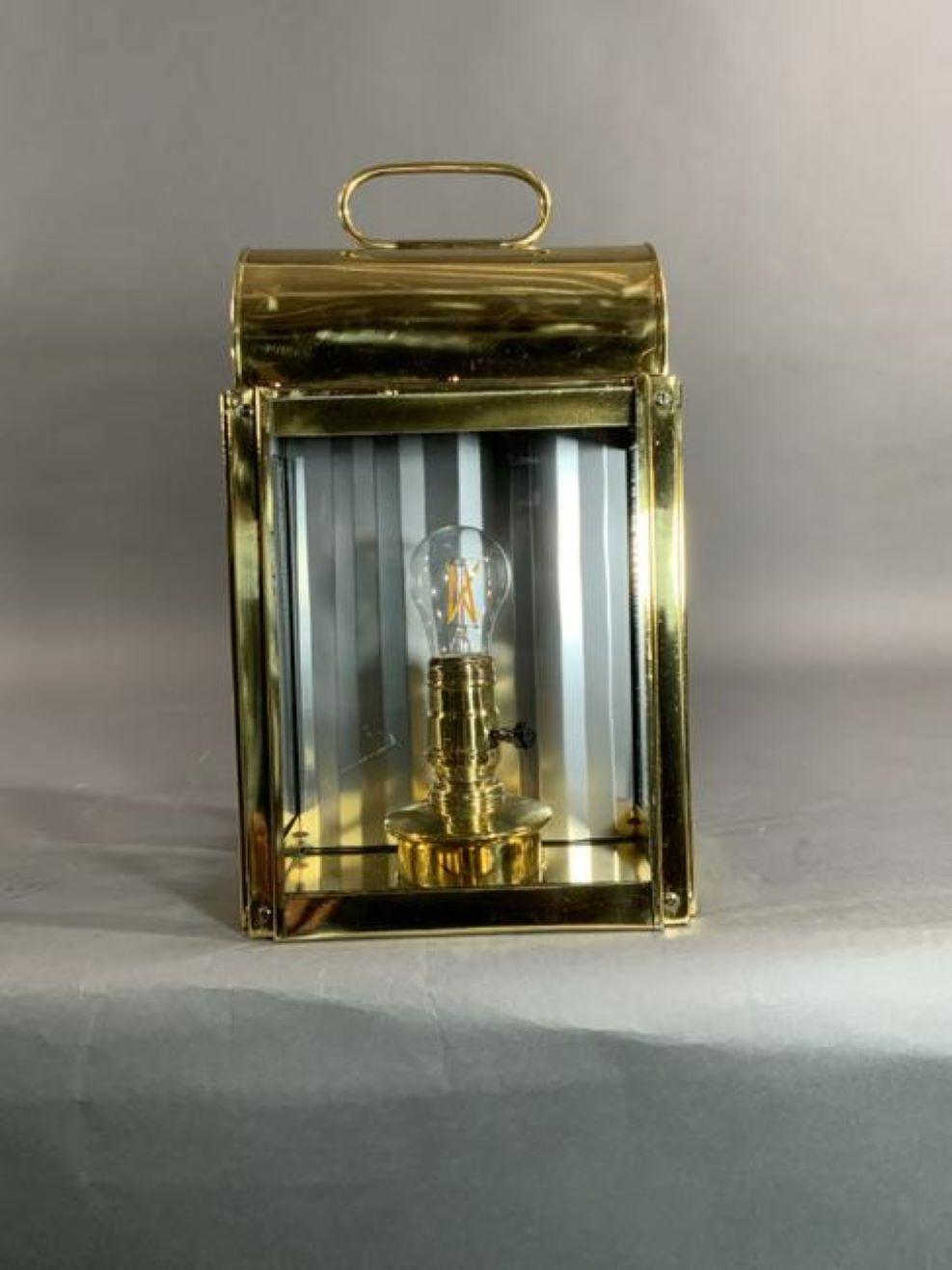 Mid-20th Century Solid Brass Yacht Cabin Lantern For Sale