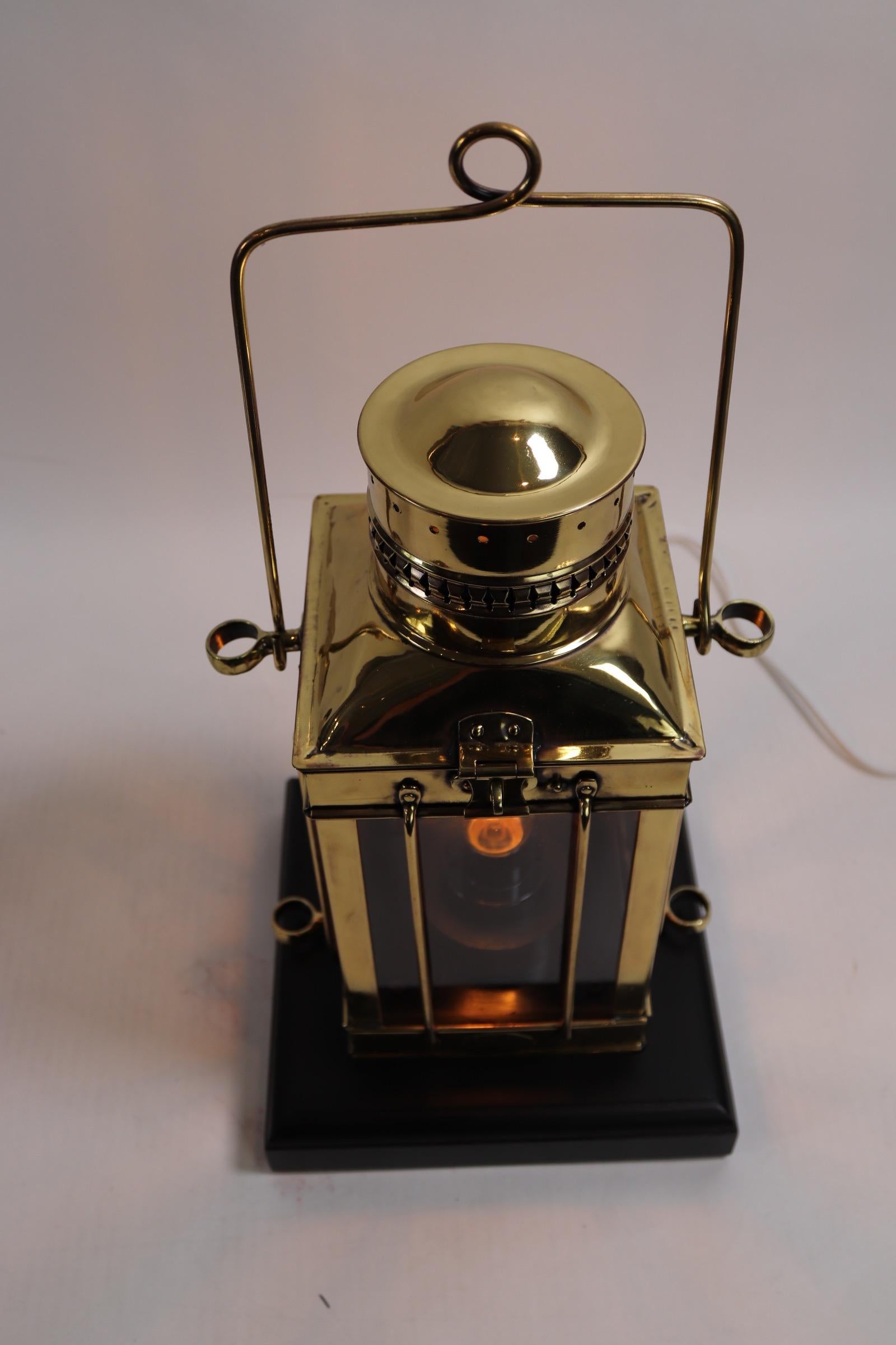 Early 20th Century Solid Brass Yacht Lantern by Davey of London