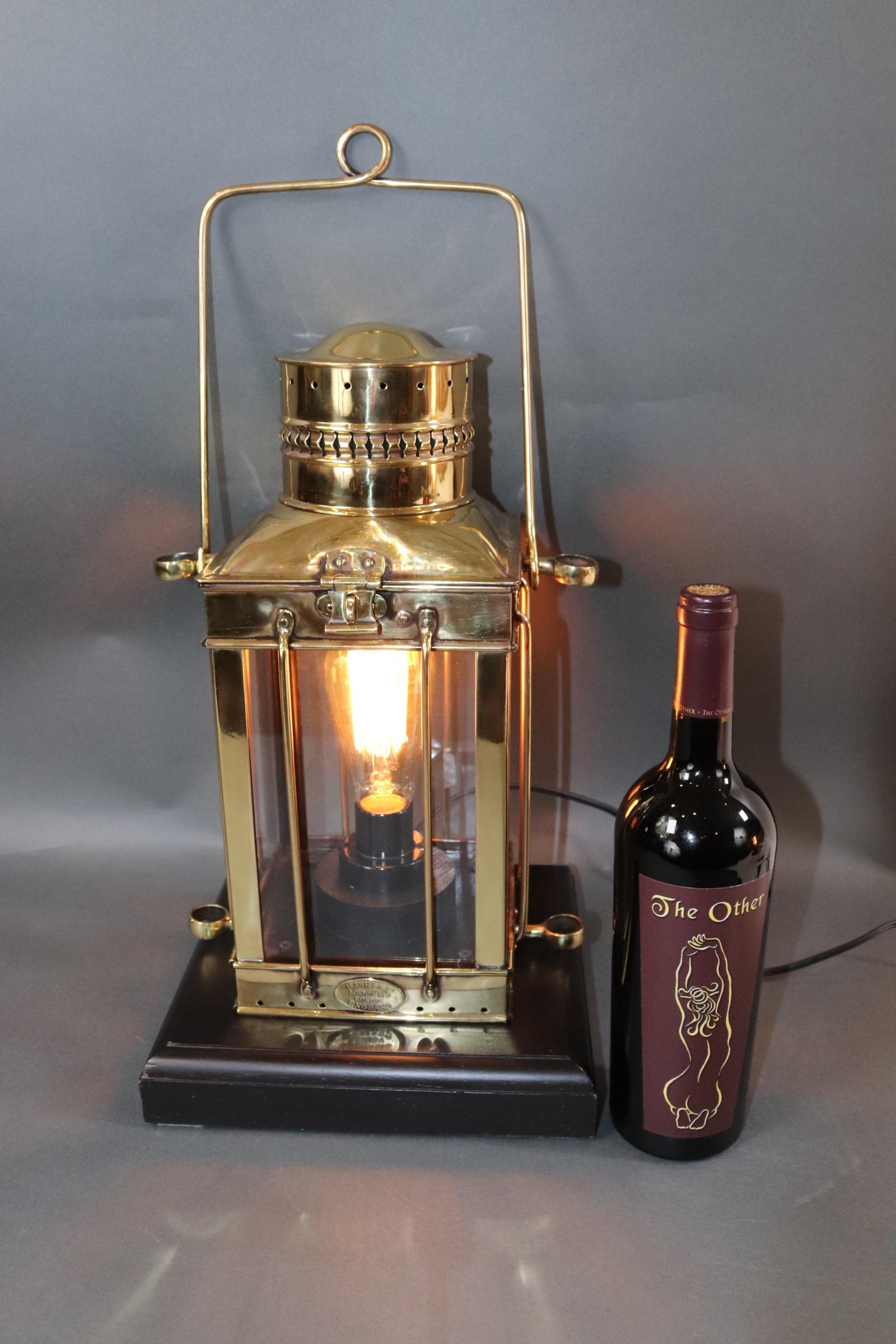 Solid Brass Yacht Lantern by Davey of London For Sale 1