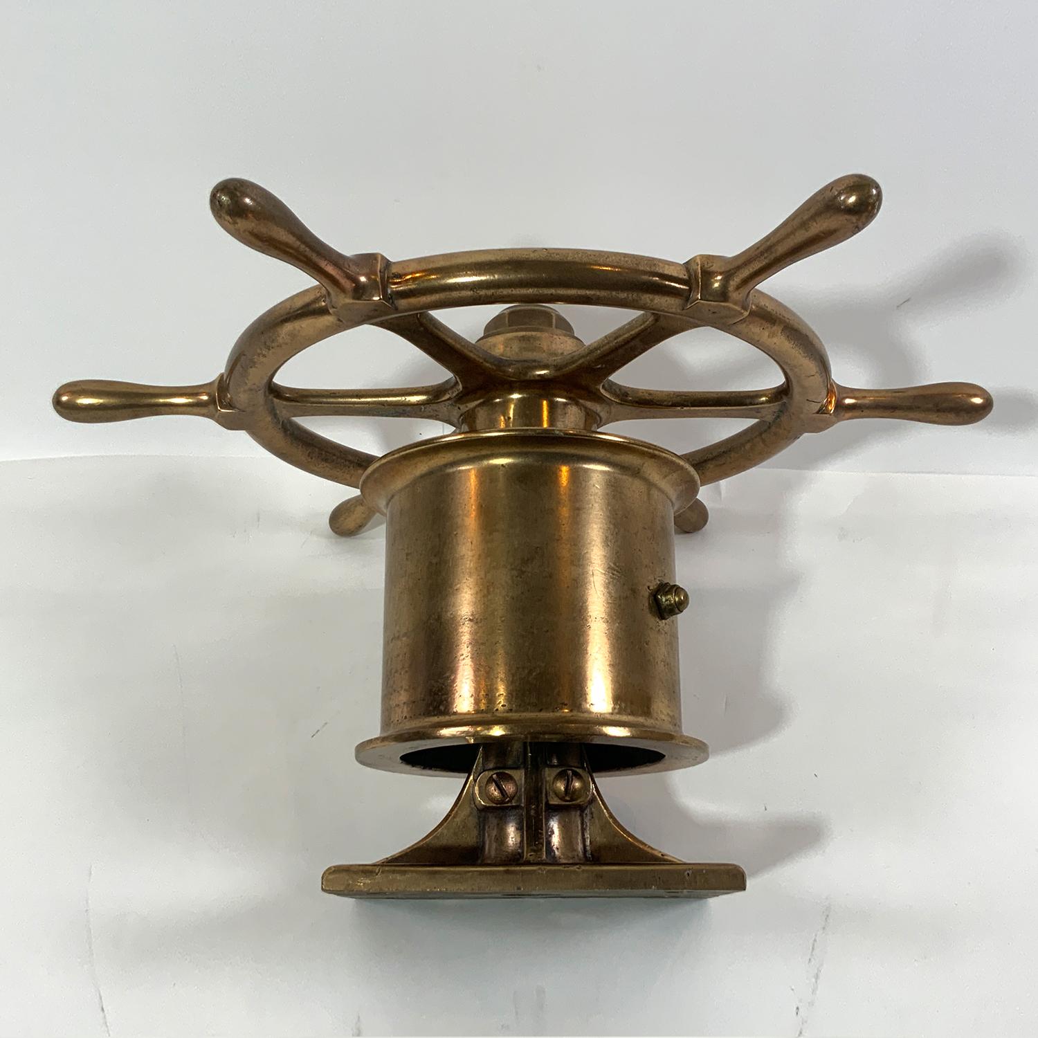 Early 20th Century Solid Brass Yacht or Boat Wheel