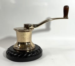 Solid Brass Yacht Winch on Mahogany Base