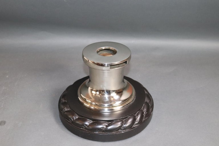 Solid Brass Yacht Winch on Mahogany Base For Sale at 1stDibs