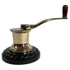 Solid Brass Yacht Winch on Mahogany Base