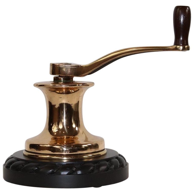Solid Brass Yacht Winch with Handle For Sale at 1stDibs