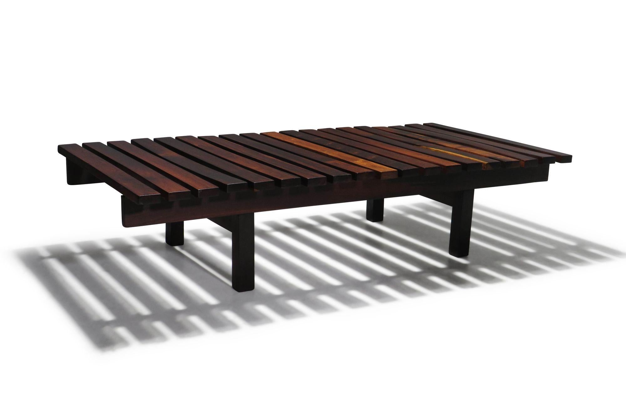Solid Brazilian Rosewood Bench / Coffee Table In Good Condition For Sale In Oakland, CA