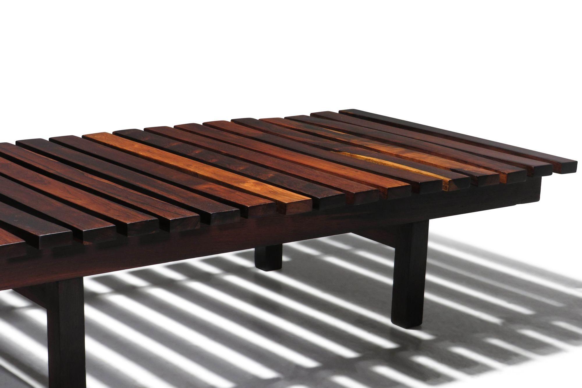 Mid-20th Century Solid Brazilian Rosewood Bench / Coffee Table For Sale