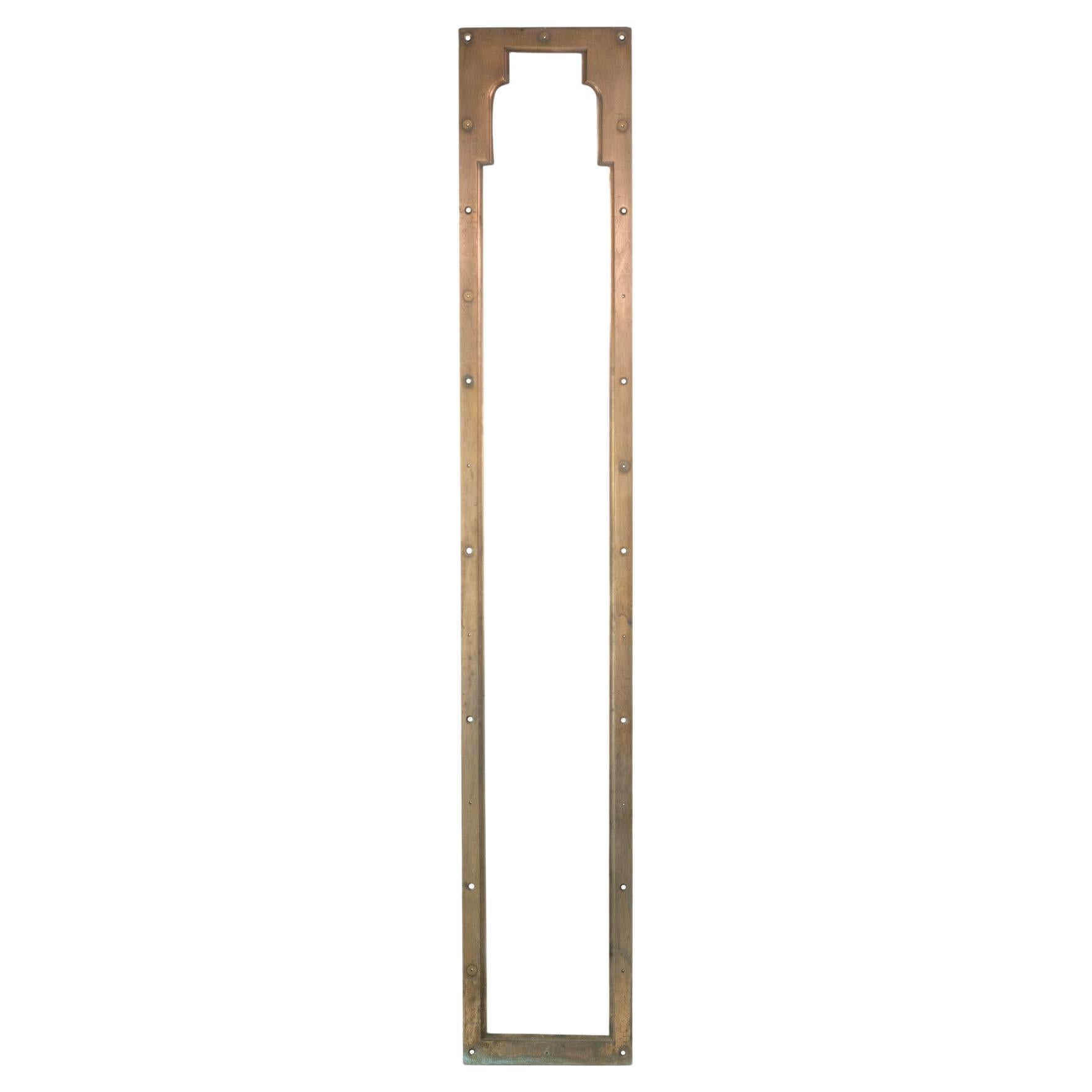 Solid Bronze H Elevator Panel Frame Art Deco Style