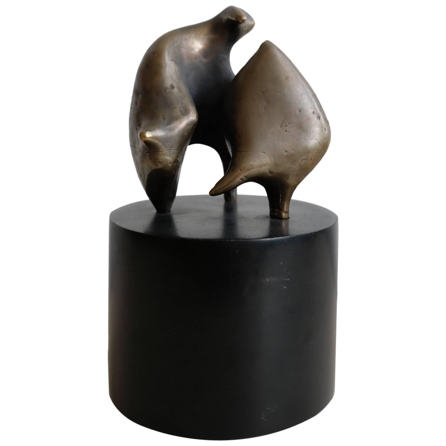 Solid Bronze Abstract Sculpture by Eli Karpel