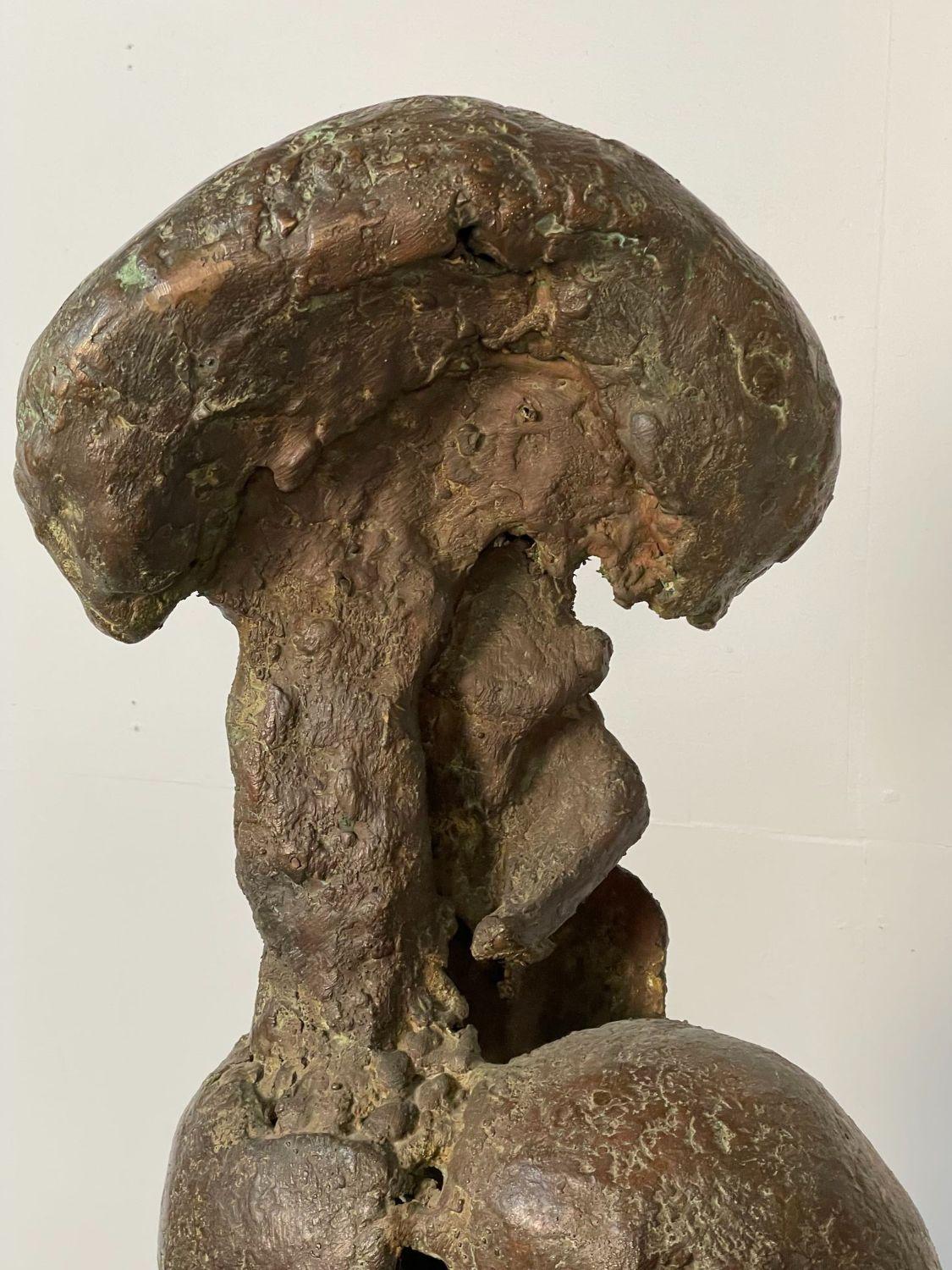 Sculpture / Statue abstraite en bronze massif, forme organique, mi-siècle moderne en vente 9