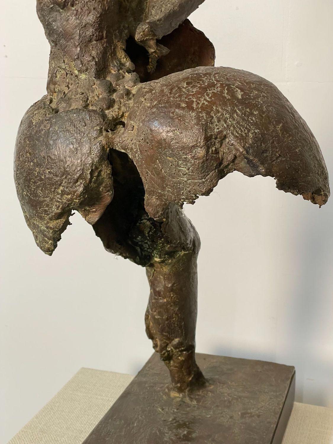Sculpture / Statue abstraite en bronze massif, forme organique, mi-siècle moderne en vente 10