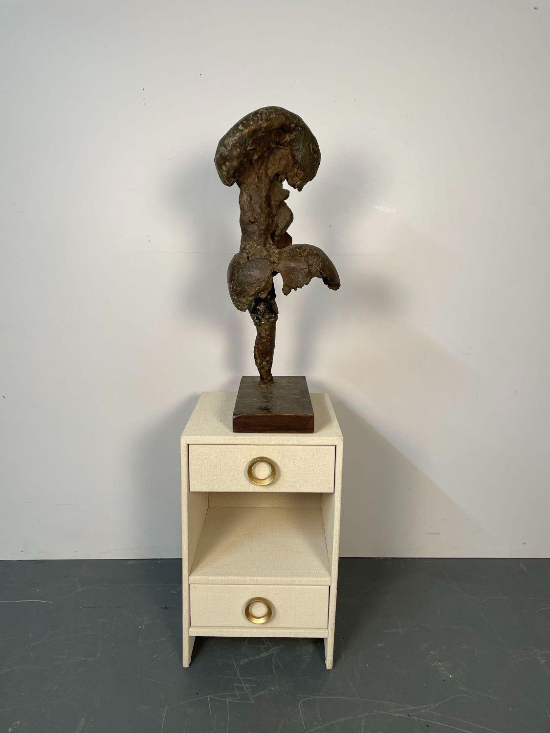 Solid Bronze Abstract Sculpture / Statue, Organic Form Mid-Century Modern In Good Condition For Sale In Stamford, CT