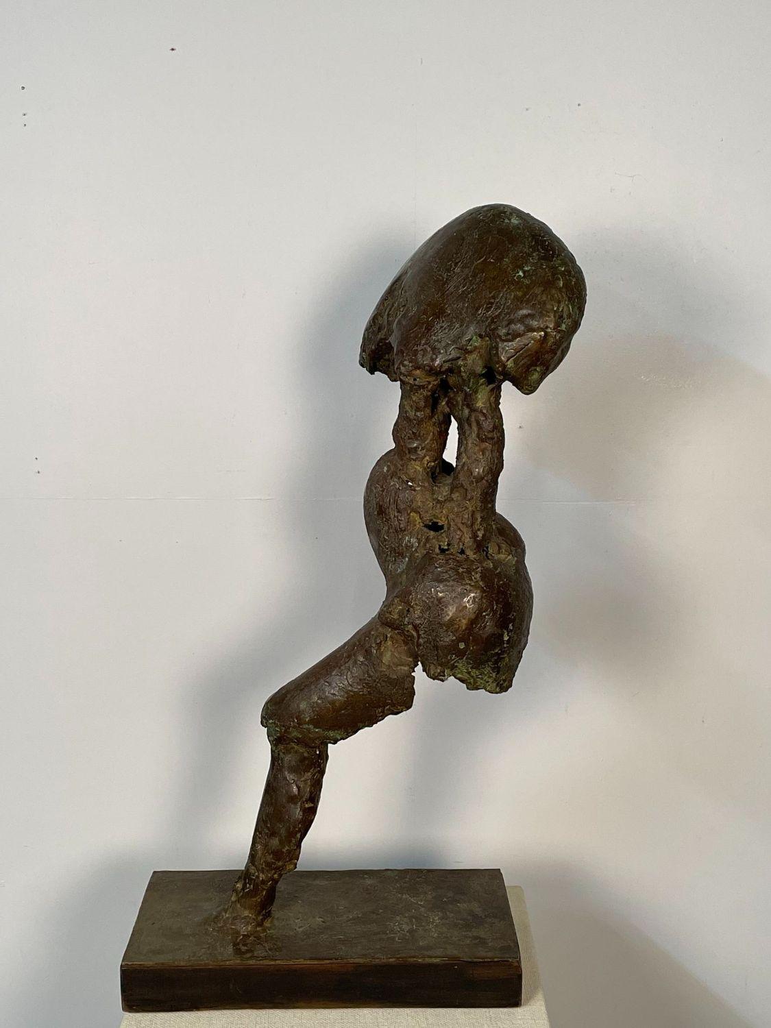 Abstrakte Skulptur/Statue aus massiver Bronze, organische Form, Moderne der Mitte des Jahrhunderts (Ende des 20. Jahrhunderts) im Angebot