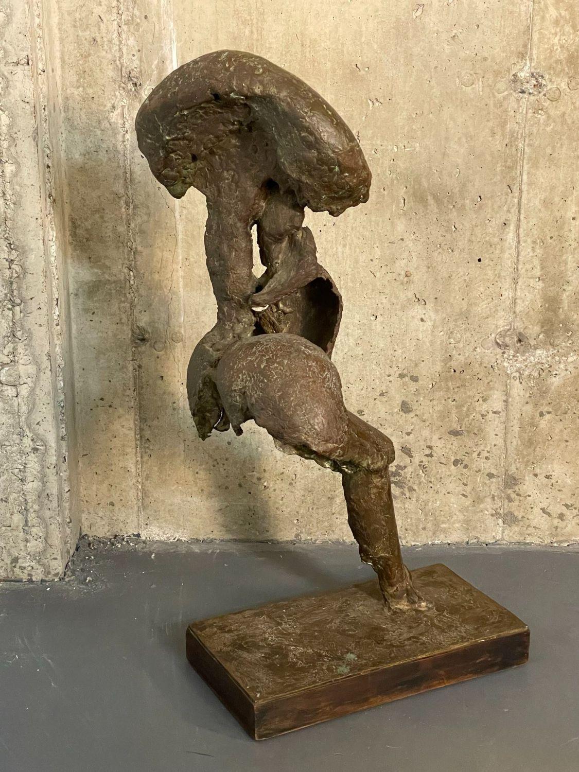 Solid Bronze Abstract Sculpture / Statue, Organic Form Mid-Century Modern 3