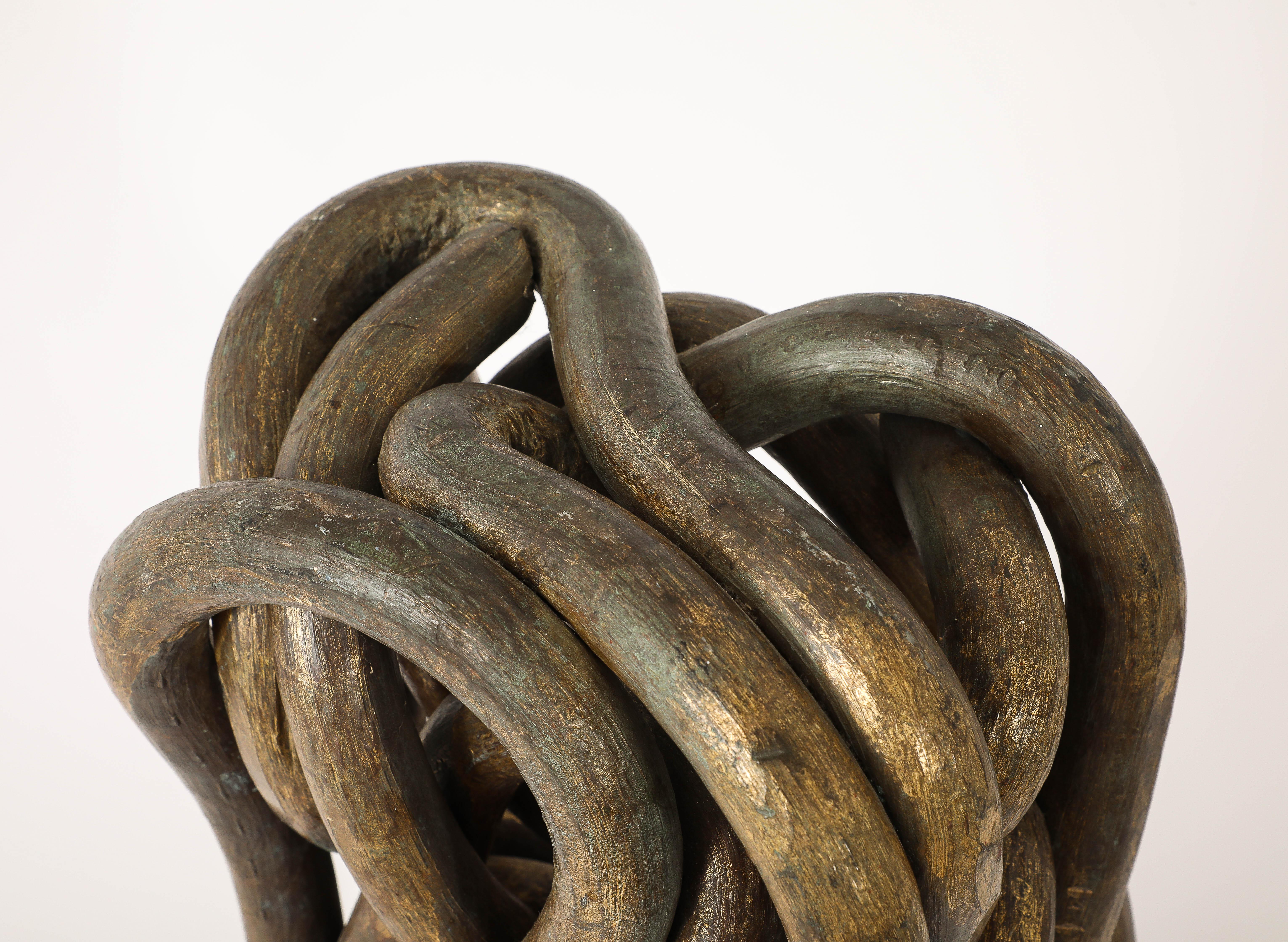 Solid Bronze Abstract Sculpture, USA 1960's For Sale 4