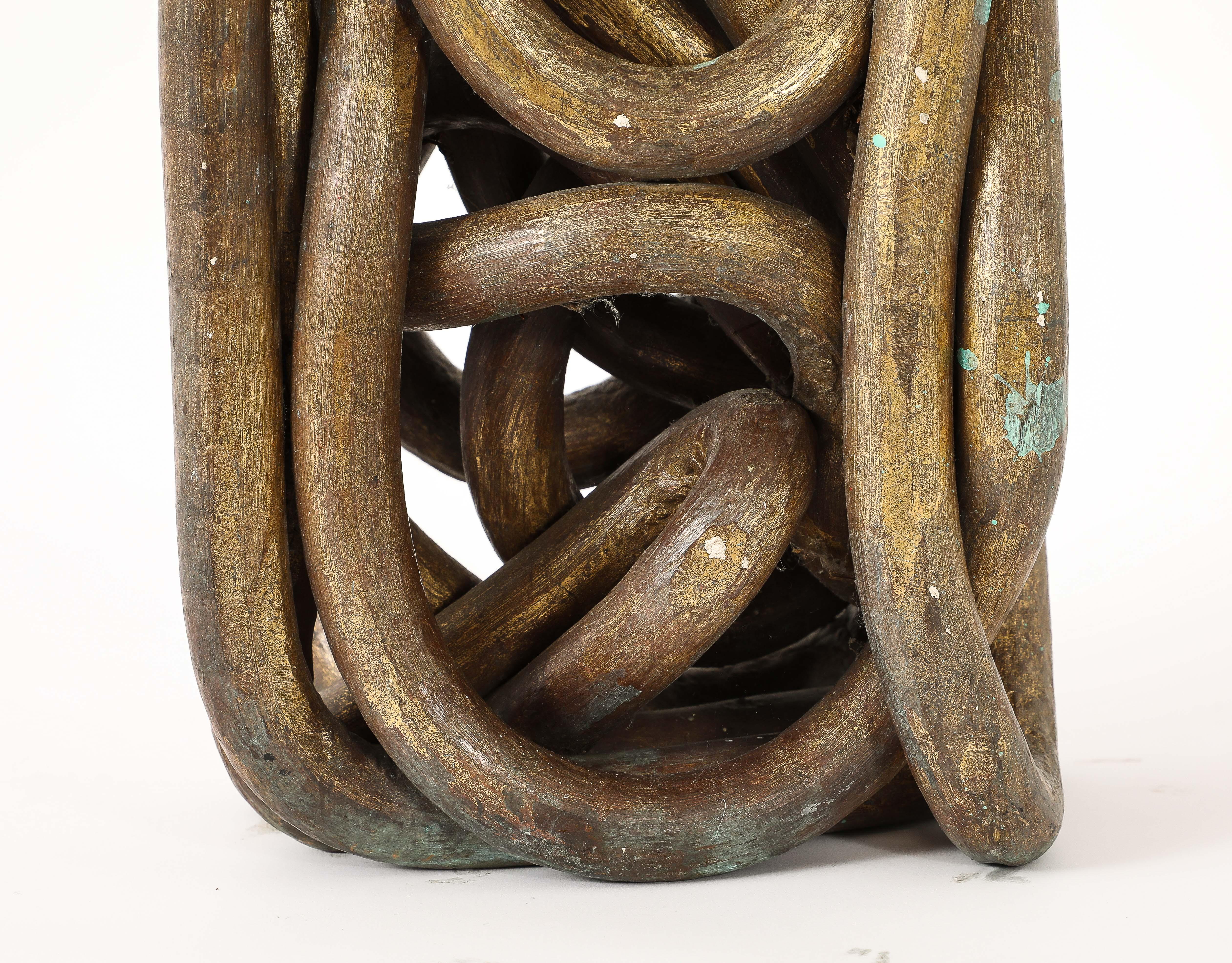 Brutalist Solid Bronze Abstract Sculpture, USA 1960's For Sale