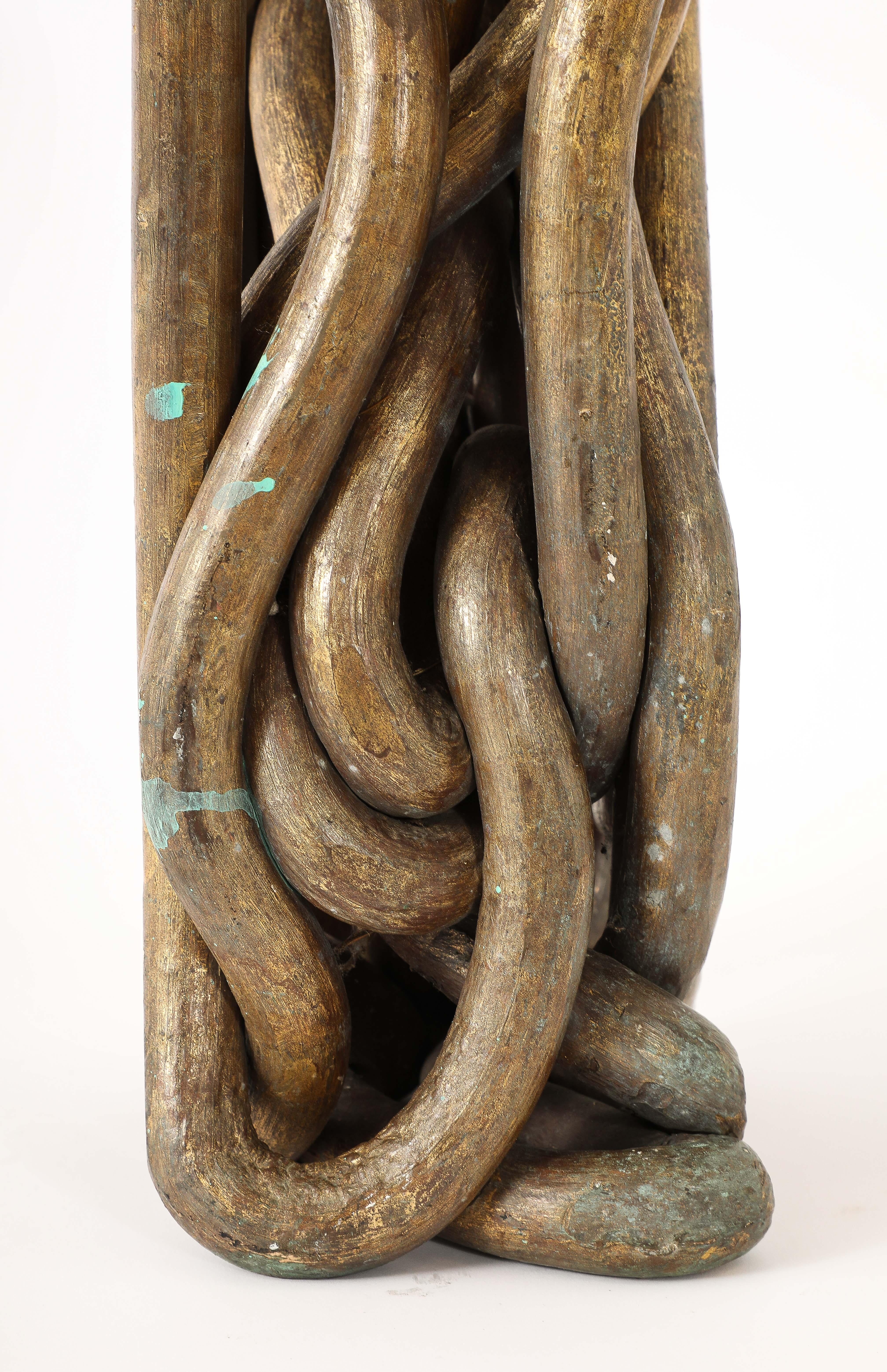 Solid Bronze Abstract Sculpture, USA 1960's For Sale 1