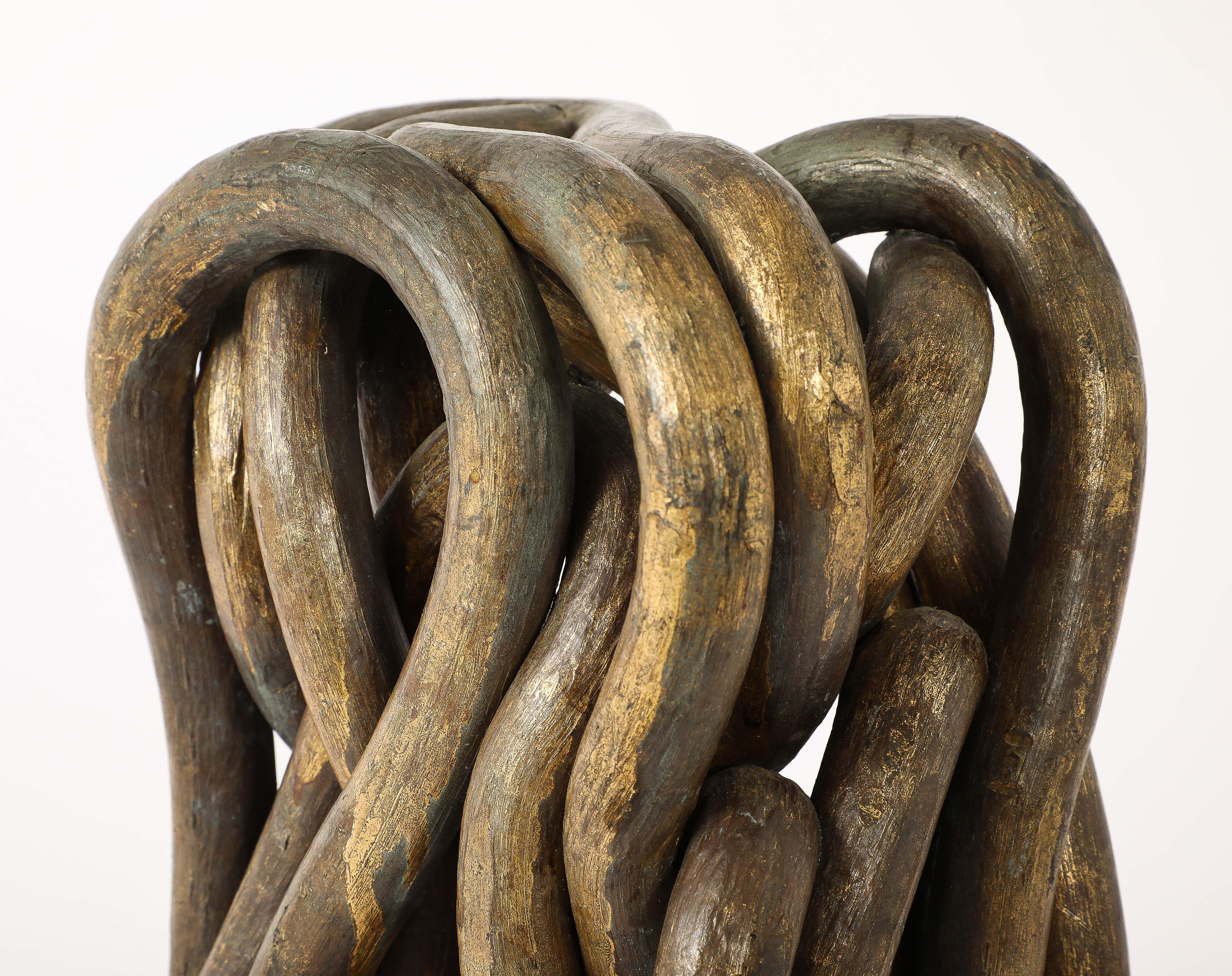 Solid Bronze Abstract Sculpture, USA 1960's For Sale 3
