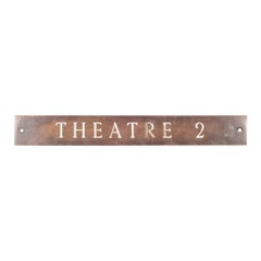 Solid Bronze and Enamel Theatre Sign, circa 1920