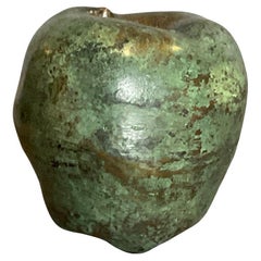 Vintage Solid Bronze Apple Sculpture