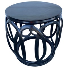 Table à boissons "Bracelet" en bronze massif, style tambour, par Barbara Barry