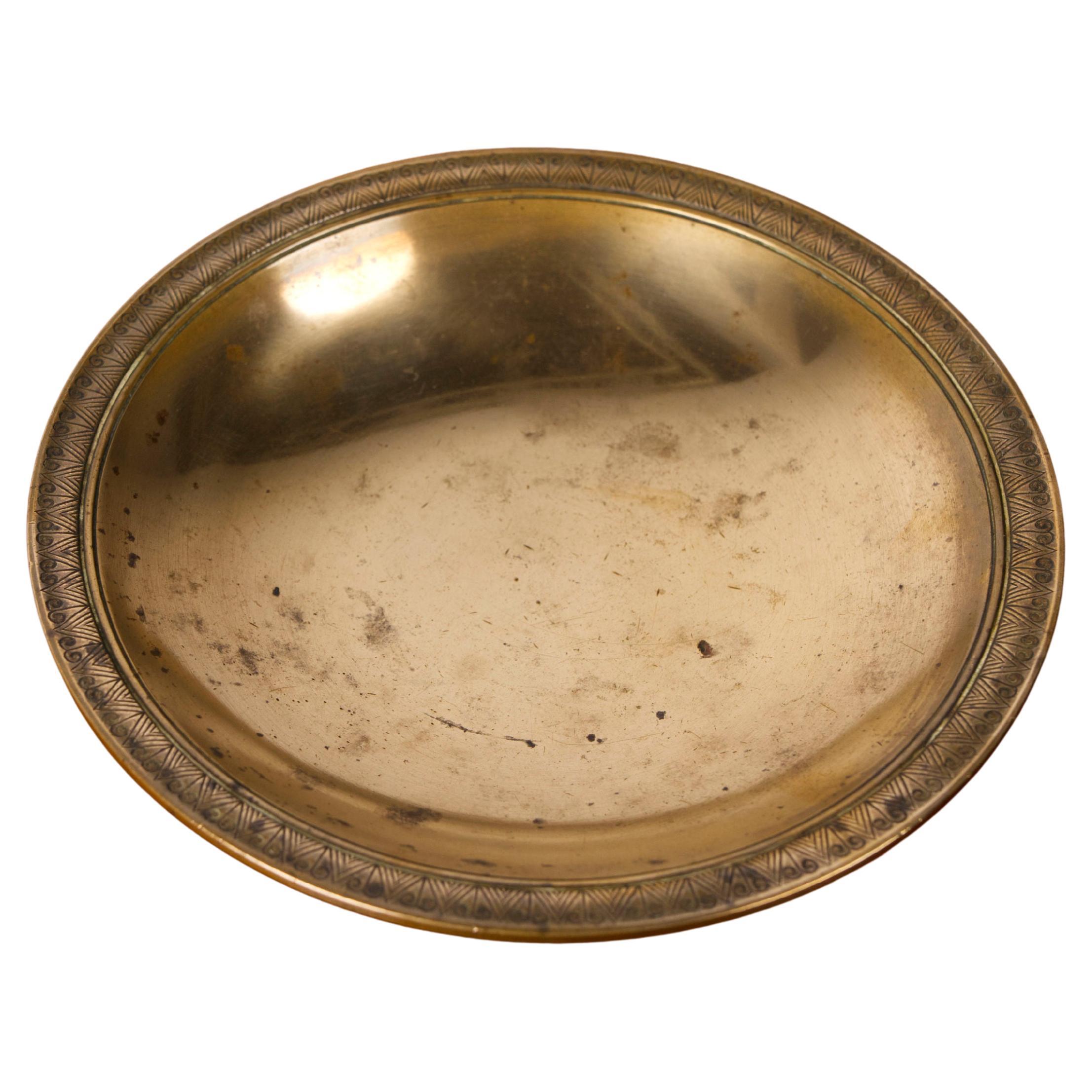 Plato de bronce macizo modelo "B95" de Just Andersen, años 30 en venta