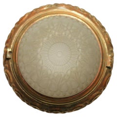 Solid Bronze Dome Ceiling or Wall Light Fixture