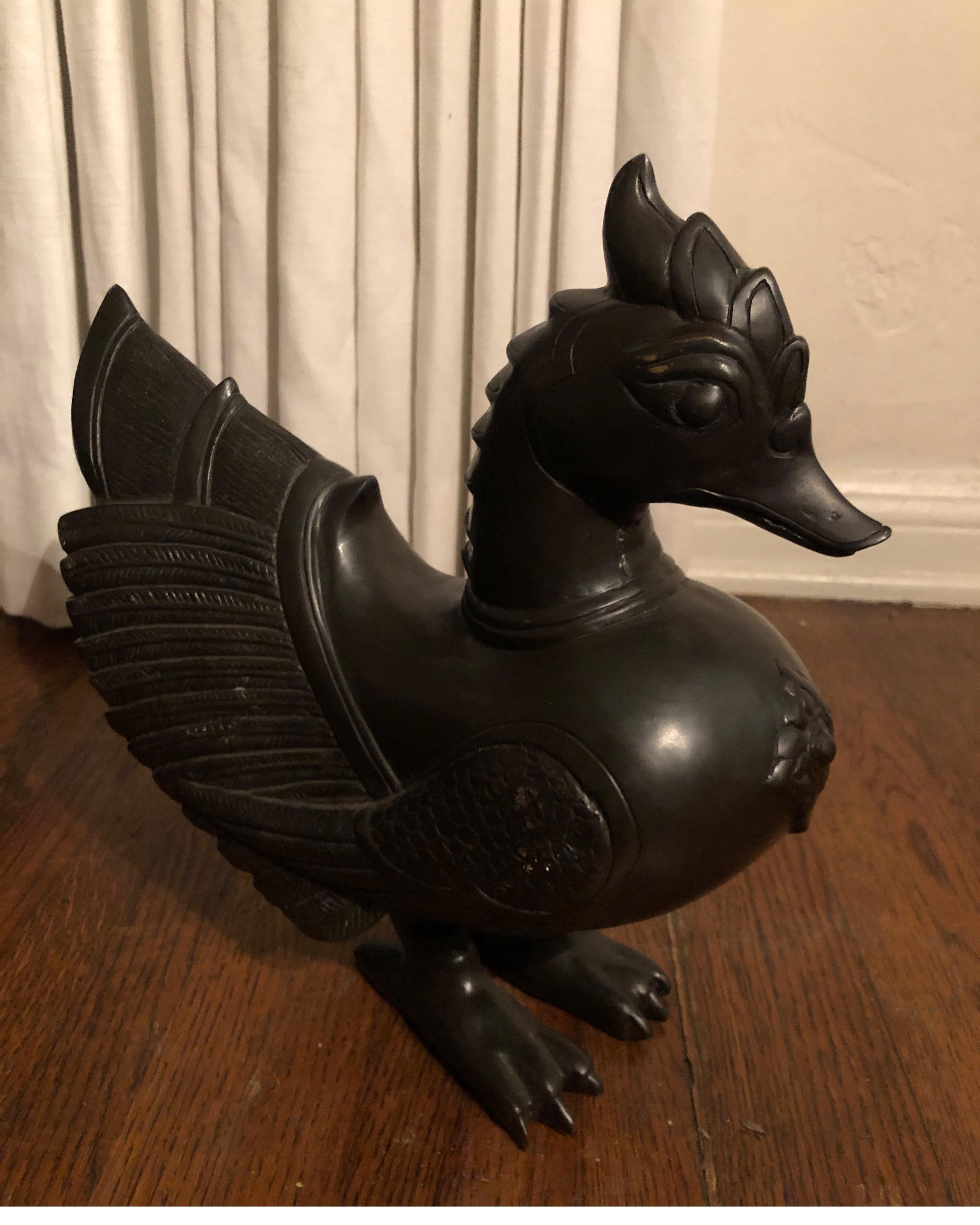 Solid Bronze Duck Figurine For Sale 2