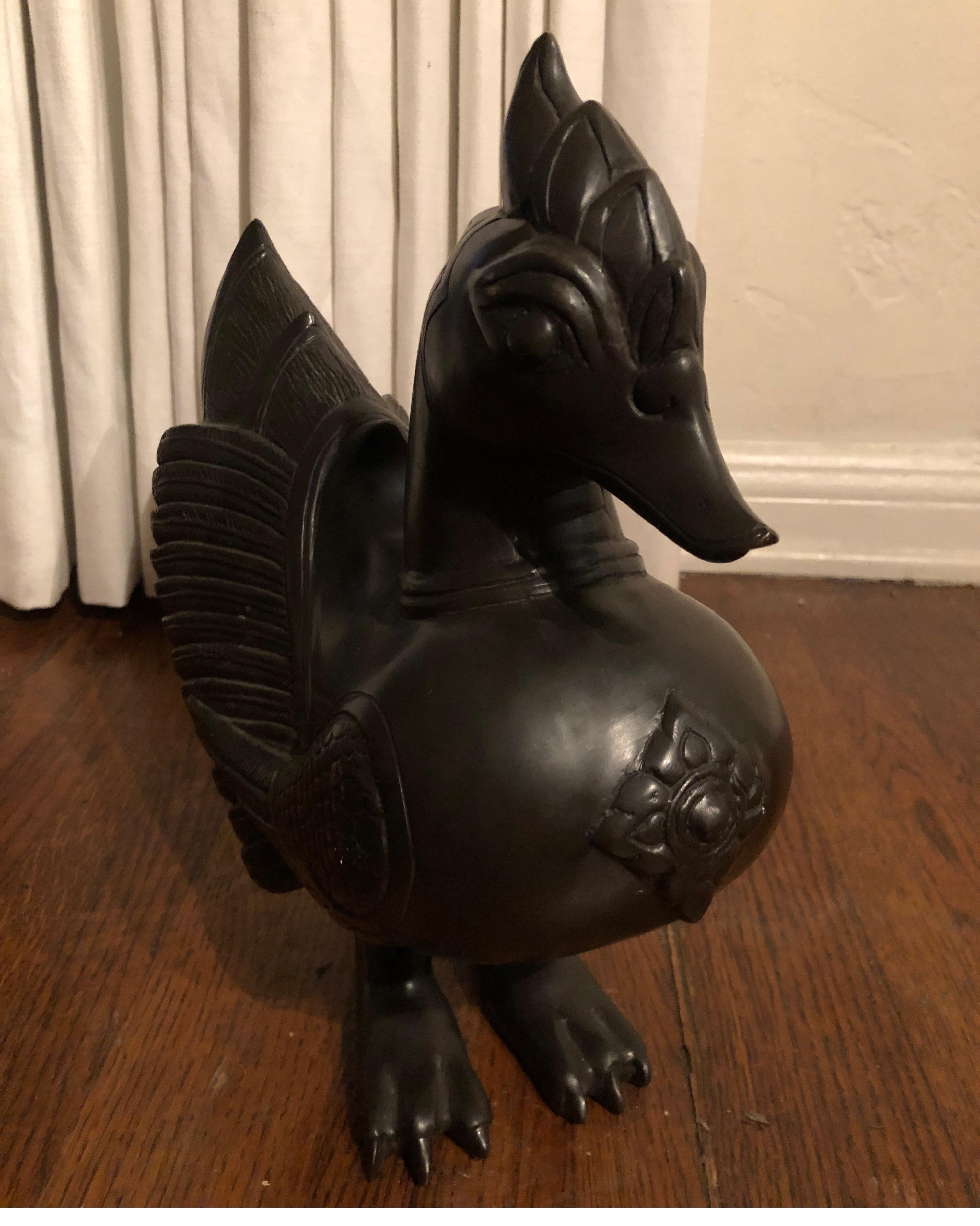 Solid Bronze Duck Figurine For Sale 3