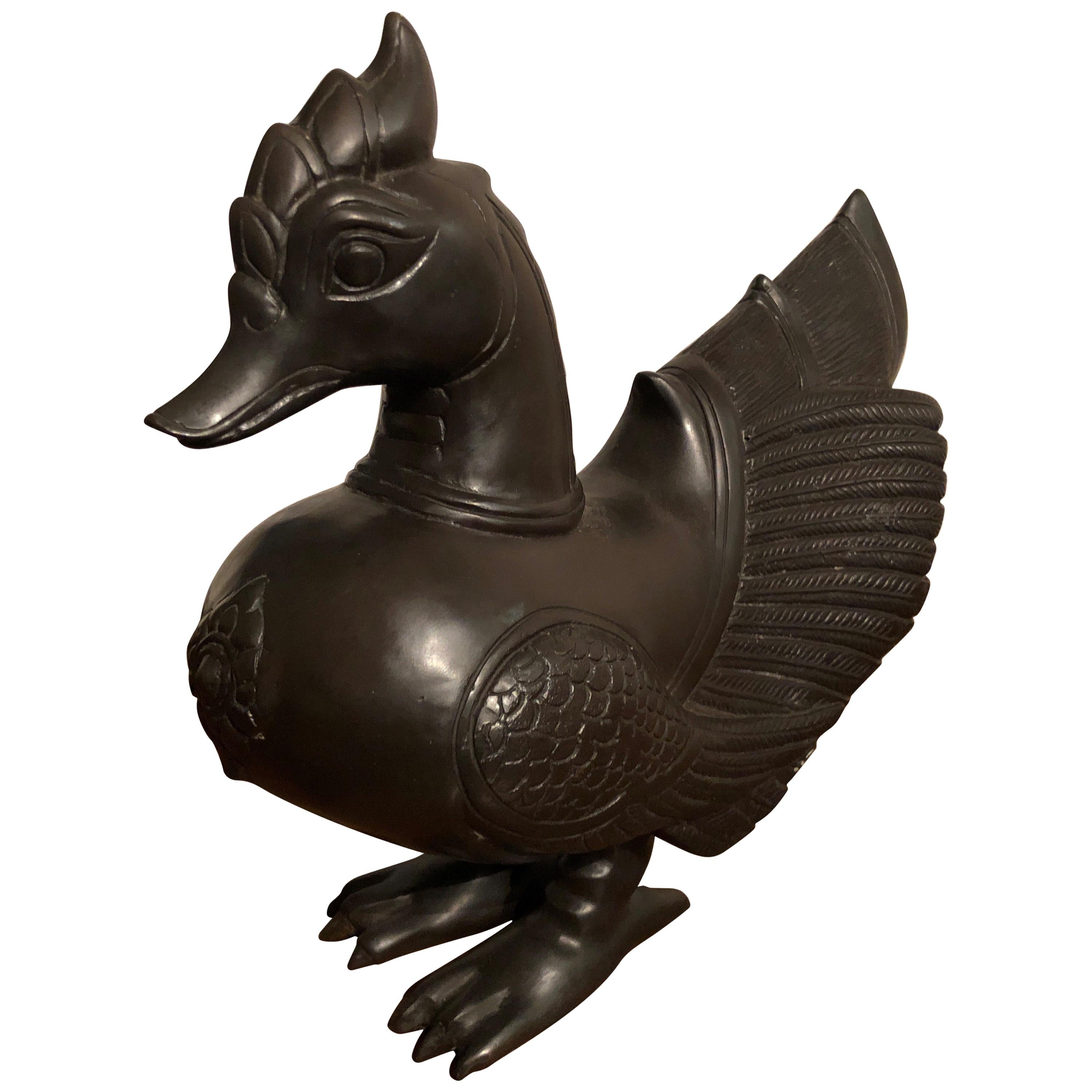 Figurine canard en bronze massif