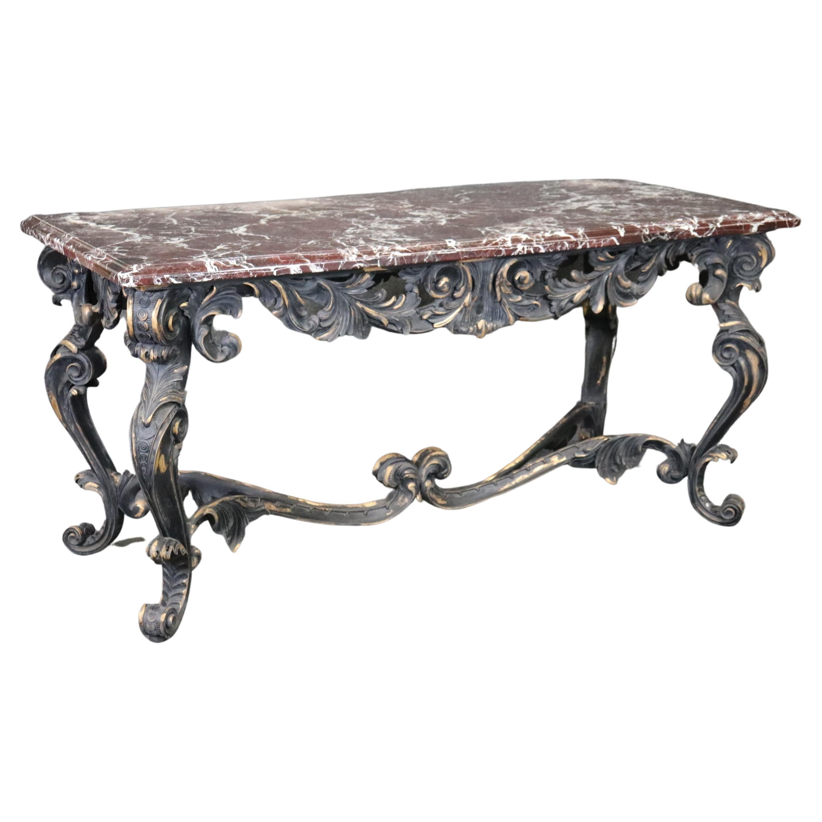 Solid Bronze Georgian Style Rams Head Rouge Marble Center Table For Sale