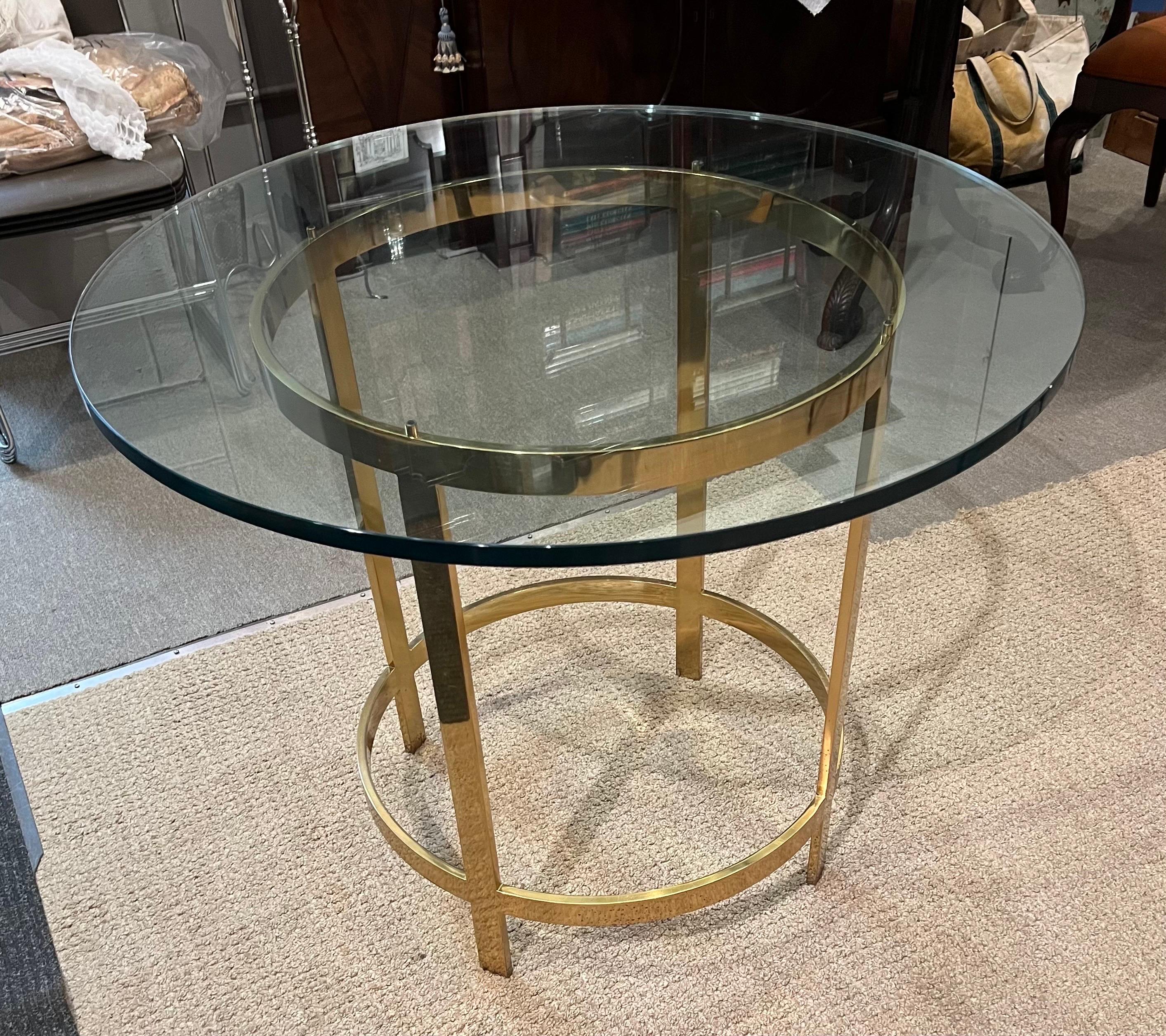American Solid Bronze Glass Top Center Table  For Sale