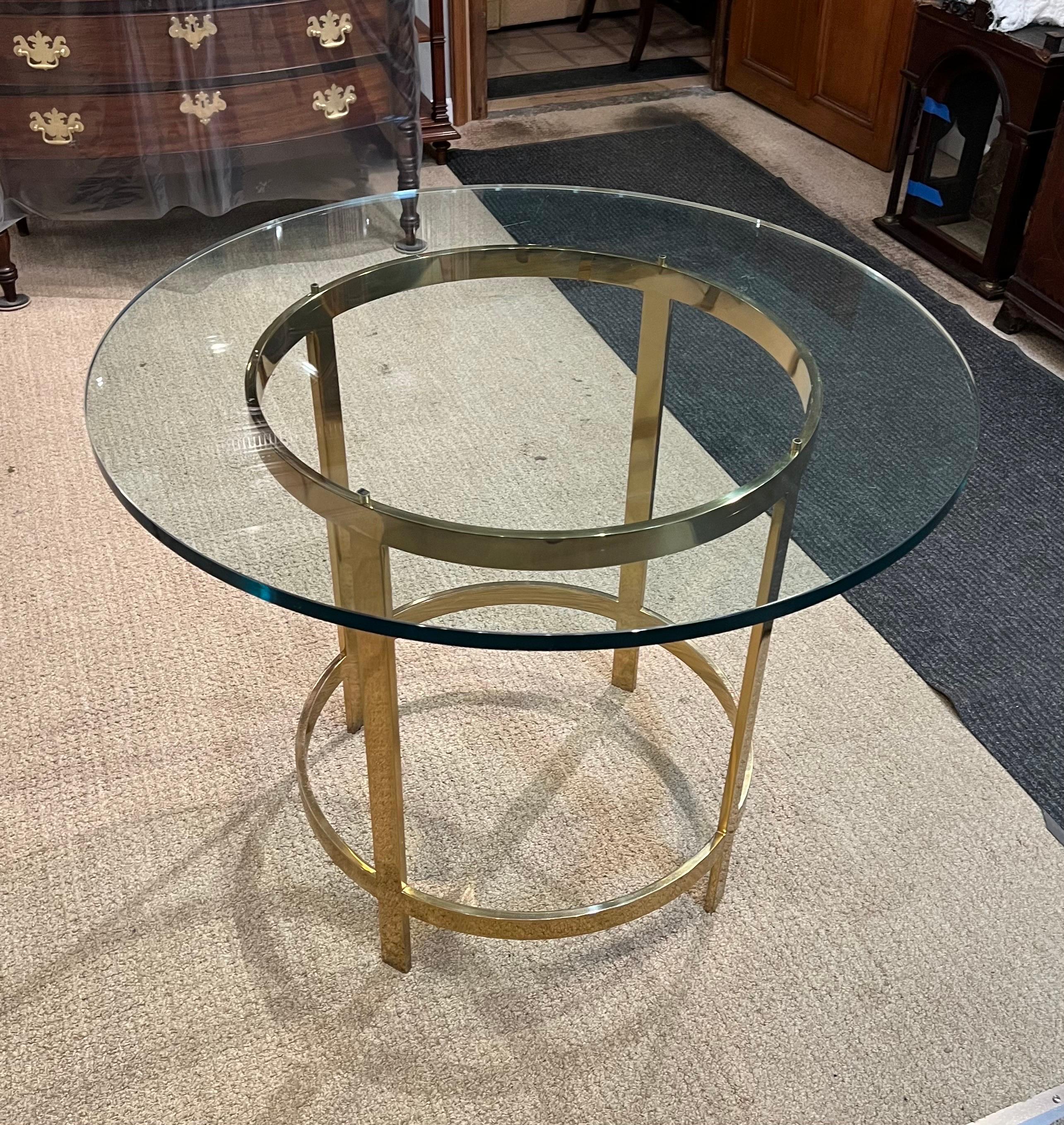 Lacquered Solid Bronze Glass Top Center Table  For Sale