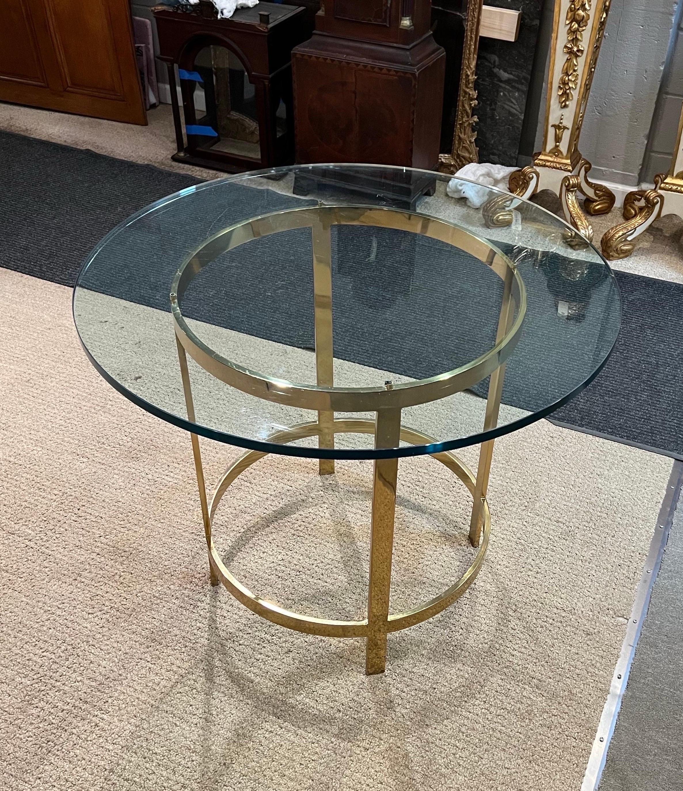 Solid Bronze Glass Top Center Table  In Good Condition For Sale In New York, NY