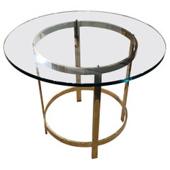 Mesa de centro con tapa de cristal de bronce macizo