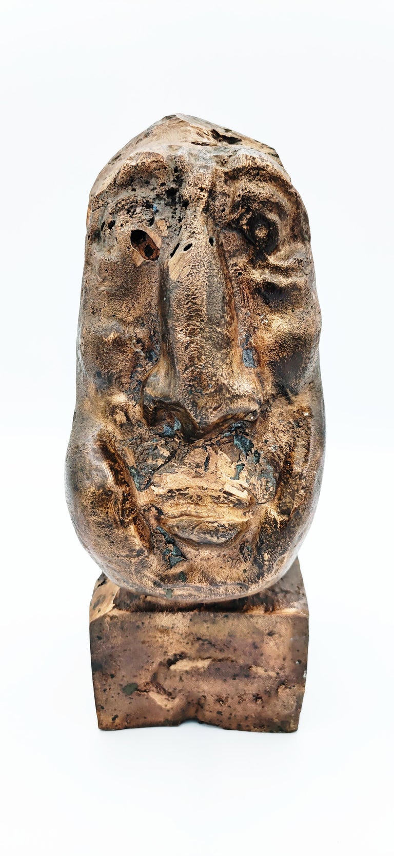 Solid Bronze Head Sculpture, France 1960s For Sale at 1stDibs