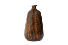 Solid Bronze "Hestia" Vase / Sculpture with Organic Shape and Red Patina, Stock