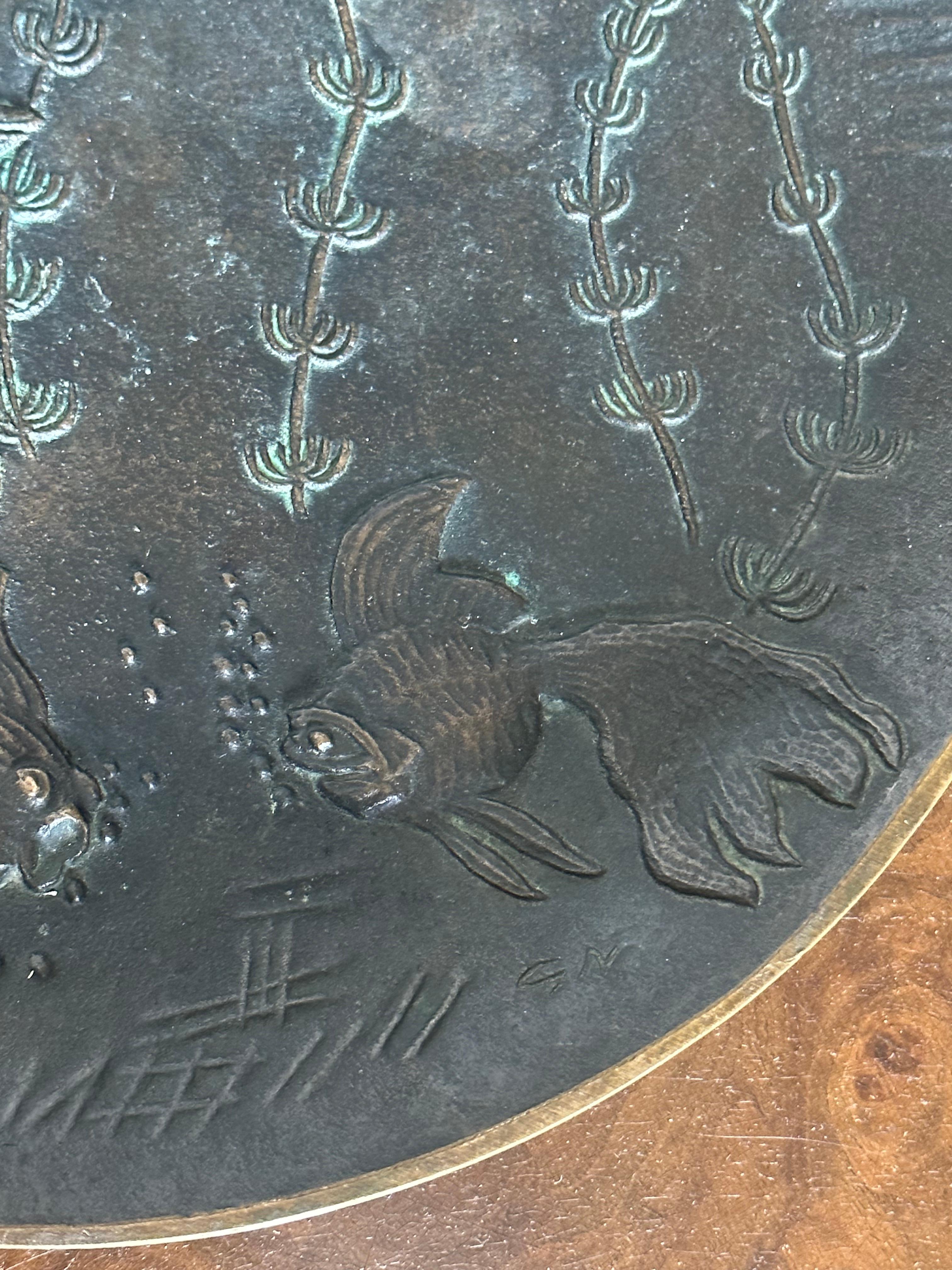 Ciotola bassa in bronzo massiccio di Gunnar Nylund per Akta Brons, Svezia, anni '40 In condizioni buone in vendita a St.Petersburg, FL
