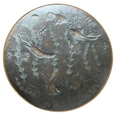 Niedrige Schale aus massiver Bronze von Gunnar Nylund für Akta Brons, Schweden, 1940er Jahre