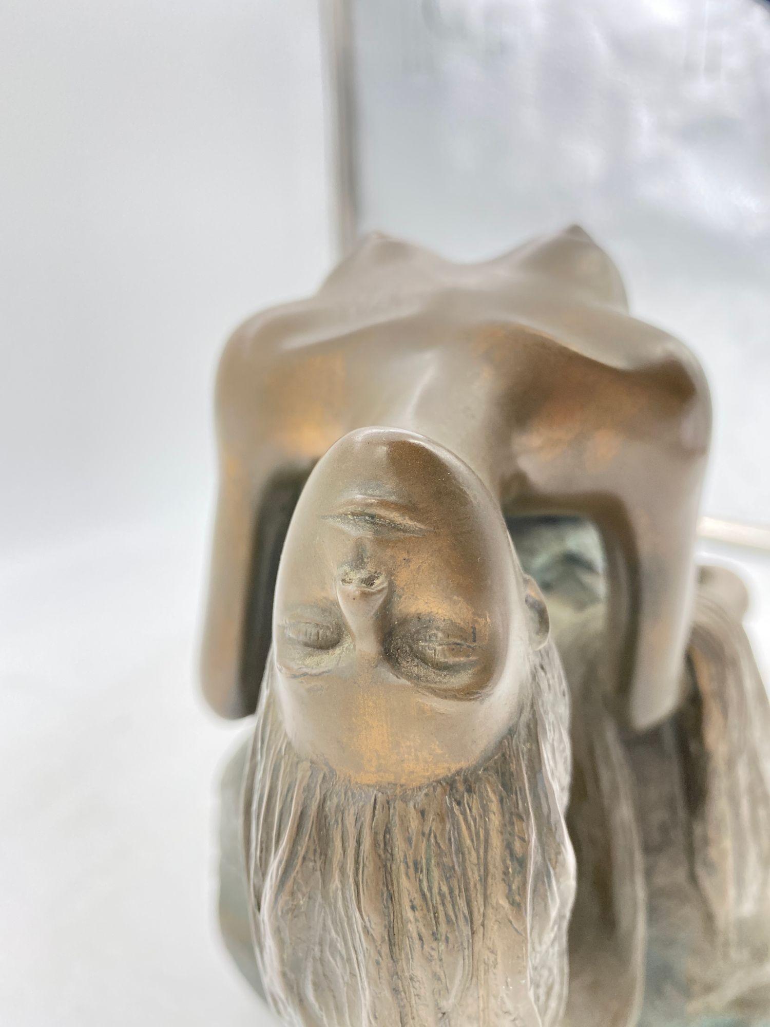 Bronze-Seidenstatue einer Meerjungfrau auf einem Strandberg von James Siebert im Angebot 5