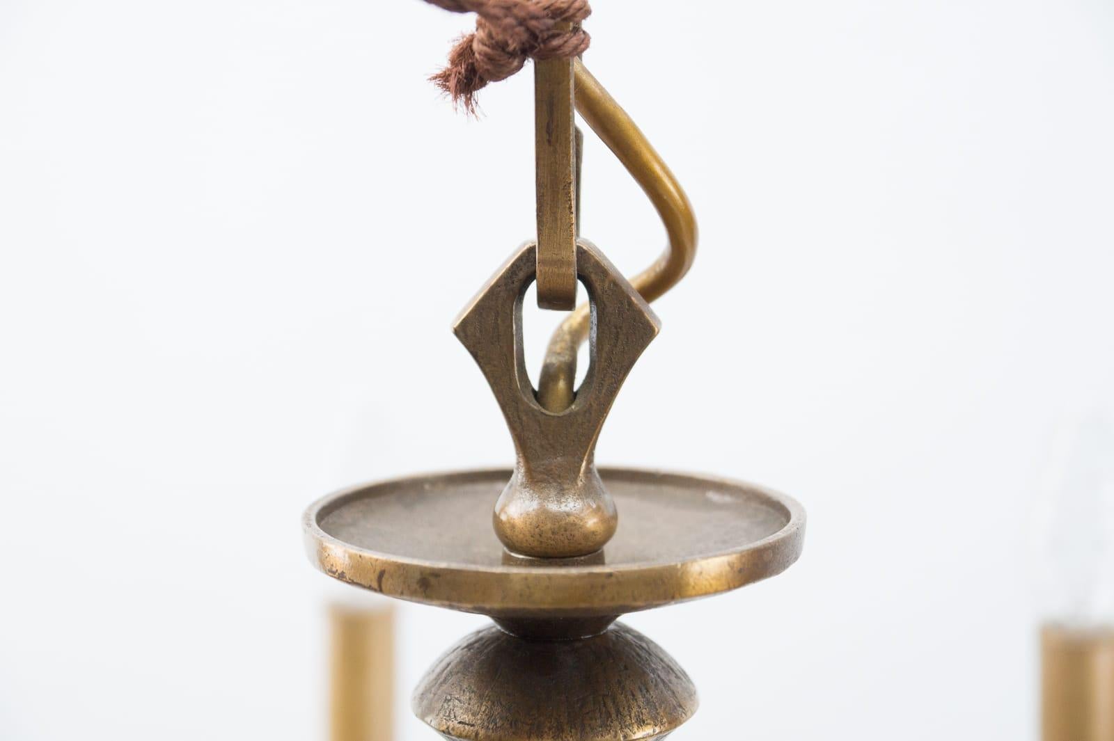 Solid Bronze Midcentury Ceiling Sputnik Lamp, 1960s For Sale 3