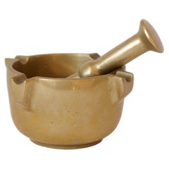 Mörser und Stößel aus massiver Bronze, Brasilien, 1970er Jahre