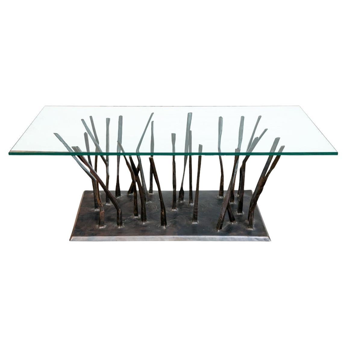 Solid Bronze Neo-Brutalist Bijou Cocktail Table by Dylan Farrell For Sale
