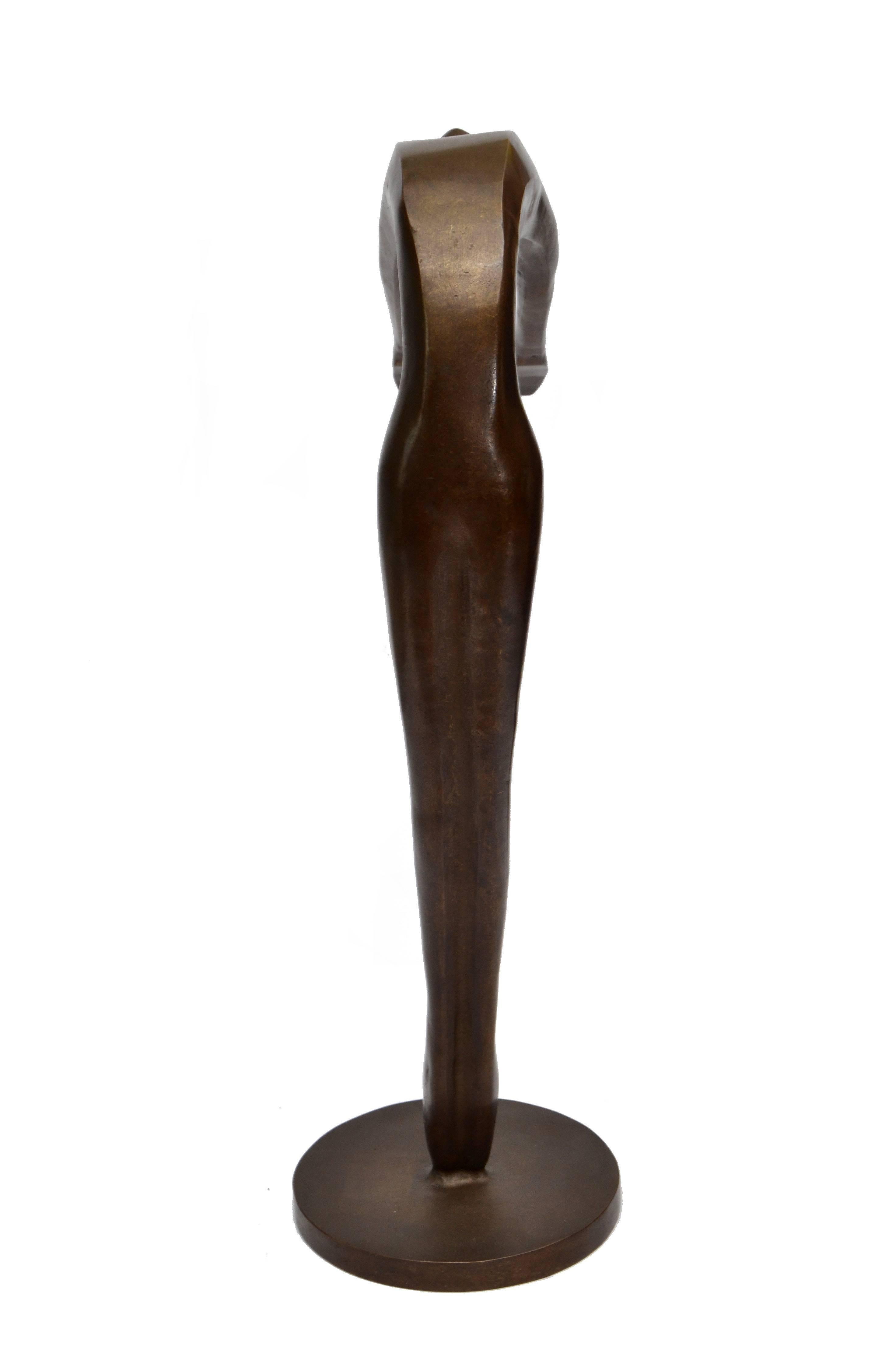 Mid-20th Century Solid Bronze Nude Ballerina Dancer Sculpture